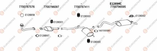 EUROREPAR EXH102666 - Система випуску ОГ autocars.com.ua