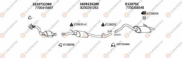 EUROREPAR EXH102670 - Система випуску ОГ autocars.com.ua