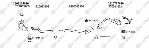 EUROREPAR EXH102671 - Система випуску ОГ autocars.com.ua