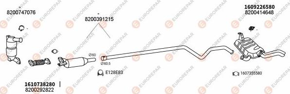 EUROREPAR EXH102675 - Система випуску ОГ autocars.com.ua