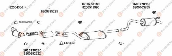 EUROREPAR EXH102690 - Система випуску ОГ autocars.com.ua
