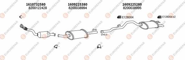 EUROREPAR EXH102702 - Система випуску ОГ autocars.com.ua