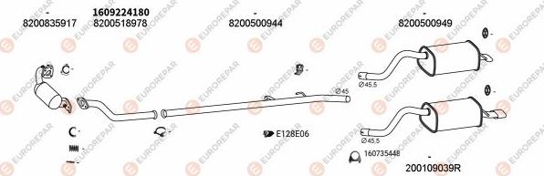 EUROREPAR EXH102705 - Система випуску ОГ autocars.com.ua
