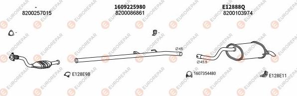 EUROREPAR EXH102713 - Система випуску ОГ autocars.com.ua