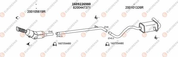 EUROREPAR EXH102716 - Система випуску ОГ autocars.com.ua