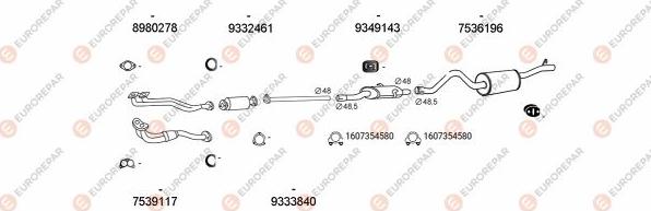 EUROREPAR EXH102760 - Система випуску ОГ autocars.com.ua