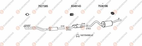 EUROREPAR EXH102763 - Система выпуска ОГ avtokuzovplus.com.ua