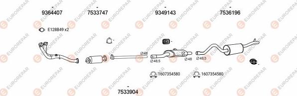 EUROREPAR EXH102764 - Система выпуска ОГ avtokuzovplus.com.ua