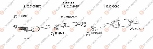 EUROREPAR EXH103255 - Система випуску ОГ autocars.com.ua