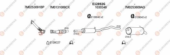 EUROREPAR EXH102855 - Система випуску ОГ autocars.com.ua