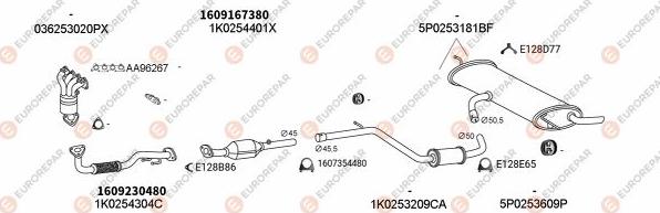 EUROREPAR EXH102968 - Система випуску ОГ autocars.com.ua