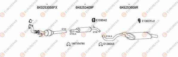 EUROREPAR EXH103005 - Система випуску ОГ autocars.com.ua