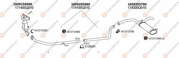 EUROREPAR EXH103070 - Система випуску ОГ autocars.com.ua