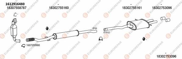 EUROREPAR EXH103076 - Система випуску ОГ autocars.com.ua