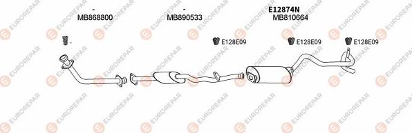 EUROREPAR EXH103088 - Система випуску ОГ autocars.com.ua