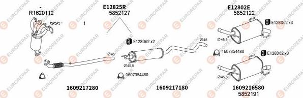 EUROREPAR EXH103167 - Система випуску ОГ autocars.com.ua