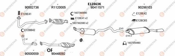 EUROREPAR EXH103200 - Система випуску ОГ autocars.com.ua