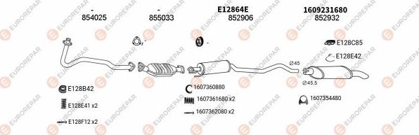 EUROREPAR EXH103211 - Система випуску ОГ autocars.com.ua