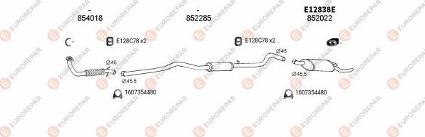 EUROREPAR EXH103222 - Система випуску ОГ autocars.com.ua