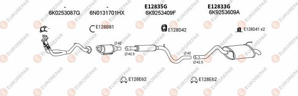 EUROREPAR EXH103261 - Система випуску ОГ autocars.com.ua