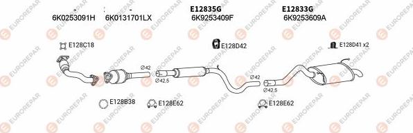 EUROREPAR EXH103262 - Система випуску ОГ autocars.com.ua