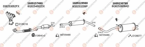 EUROREPAR EXH103374 - Система випуску ОГ autocars.com.ua