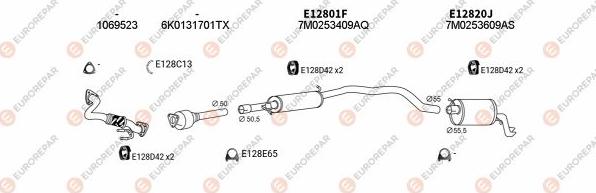 EUROREPAR EXH103389 - Система випуску ОГ autocars.com.ua