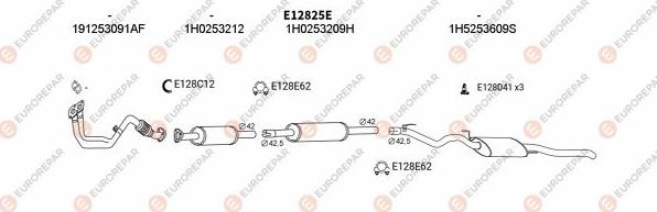 EUROREPAR EXH103401 - Система випуску ОГ autocars.com.ua