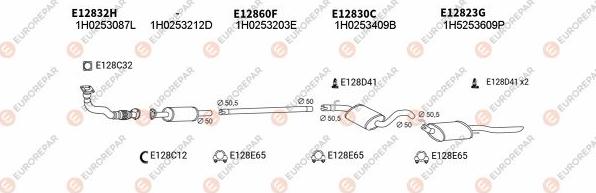 EUROREPAR EXH103407 - Система випуску ОГ autocars.com.ua
