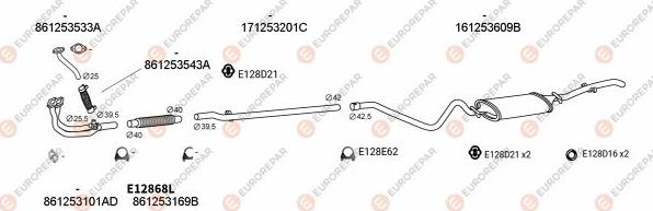 EUROREPAR EXH103415 - Система випуску ОГ autocars.com.ua