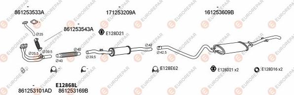 EUROREPAR EXH103416 - Система випуску ОГ autocars.com.ua