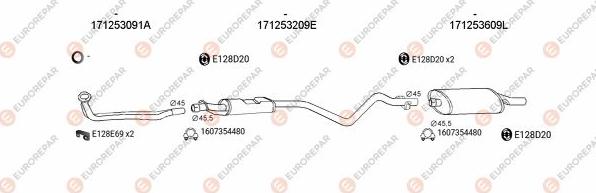 EUROREPAR EXH103418 - Система випуску ОГ autocars.com.ua