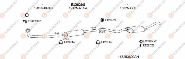 EUROREPAR EXH103420 - Система випуску ОГ autocars.com.ua