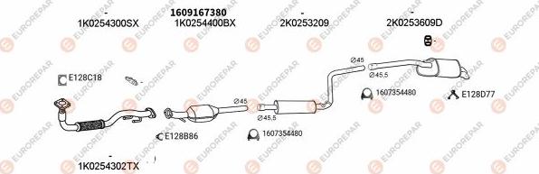 EUROREPAR EXH103441 - Система випуску ОГ autocars.com.ua