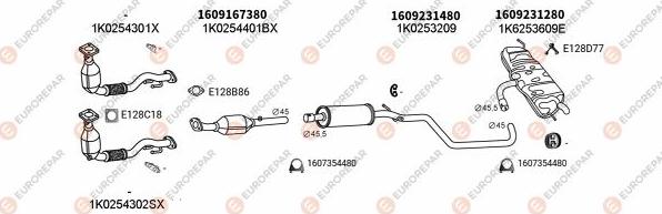 EUROREPAR EXH103444 - Система випуску ОГ autocars.com.ua