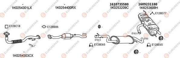 EUROREPAR EXH103446 - Система випуску ОГ autocars.com.ua