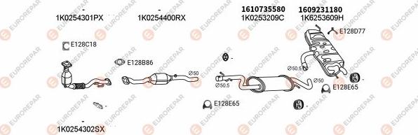 EUROREPAR EXH103447 - Система випуску ОГ autocars.com.ua