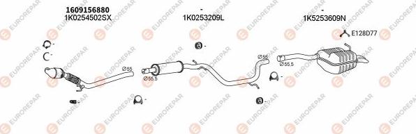 EUROREPAR EXH103449 - Система випуску ОГ autocars.com.ua