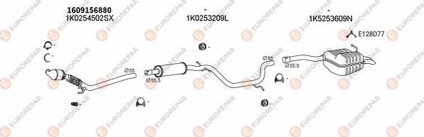 EUROREPAR EXH103449 - Система выпуска ОГ avtokuzovplus.com.ua