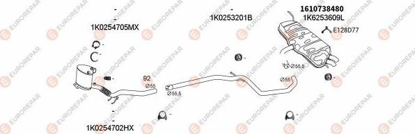 EUROREPAR EXH103451 - Система випуску ОГ autocars.com.ua