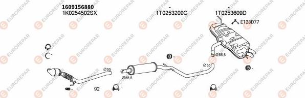 EUROREPAR EXH103456 - Система випуску ОГ autocars.com.ua