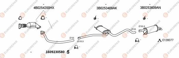 EUROREPAR EXH103461 - Система випуску ОГ autocars.com.ua