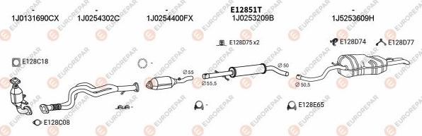 EUROREPAR EXH103499 - Система випуску ОГ autocars.com.ua