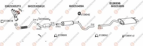 EUROREPAR EXH103502 - Система випуску ОГ autocars.com.ua