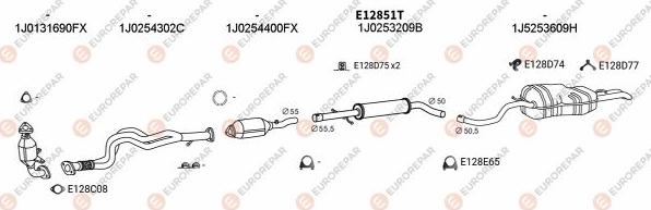EUROREPAR EXH103507 - Система випуску ОГ autocars.com.ua
