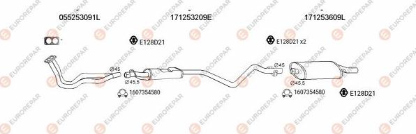 EUROREPAR EXH103554 - Система випуску ОГ autocars.com.ua