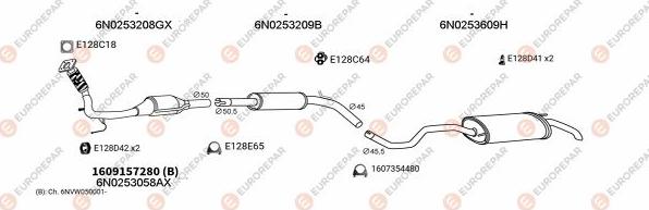 EUROREPAR EXH103563 - Система випуску ОГ autocars.com.ua