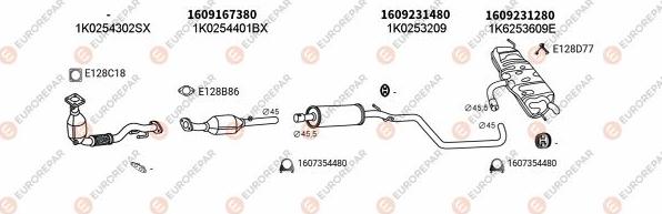 EUROREPAR EXH103589 - Система випуску ОГ autocars.com.ua