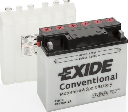 Exide 12Y16A3A - Стартерна акумуляторна батарея, АКБ autocars.com.ua