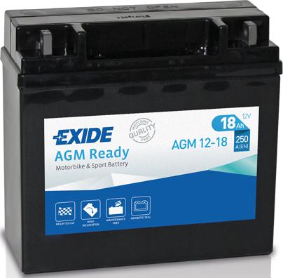 Exide AGM12-18 - Стартерна акумуляторна батарея, АКБ autocars.com.ua
